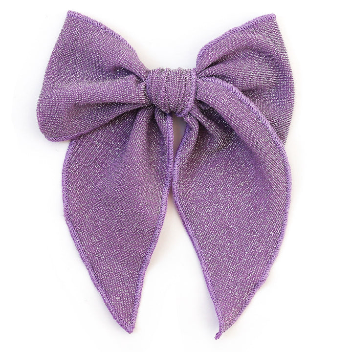 wisteria purple sparkle party bow for girls