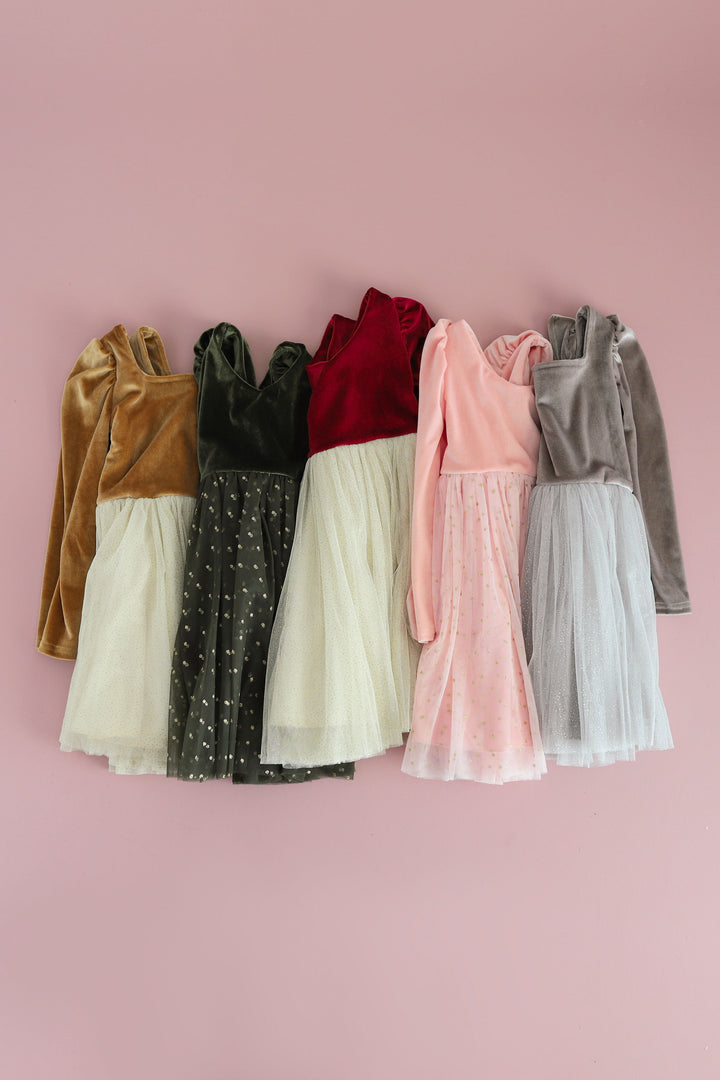 variety of velvet and tulle christmas dresses for girls