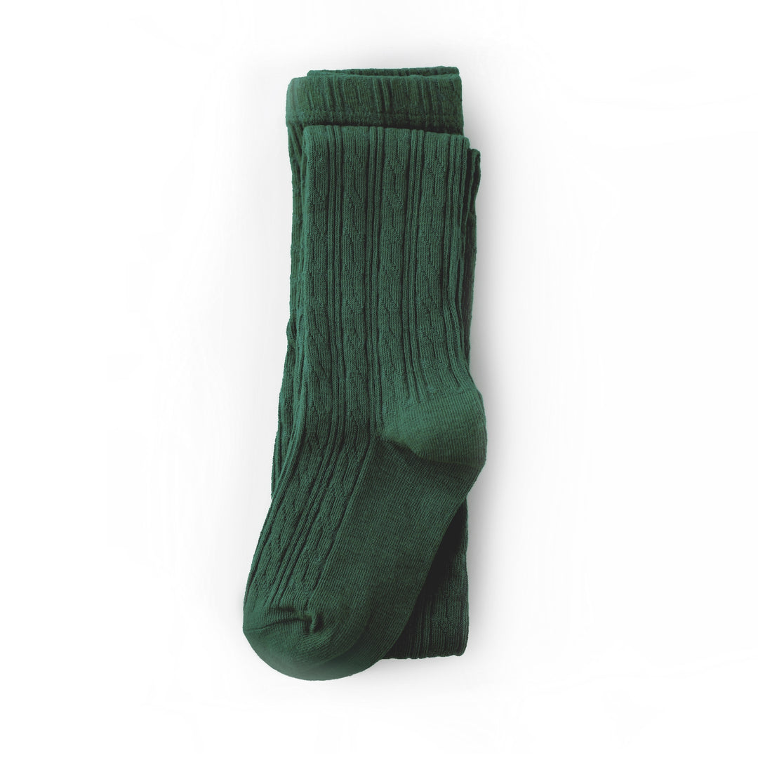 Forest Green Cable Knit Tights for babies, toddlers and girls