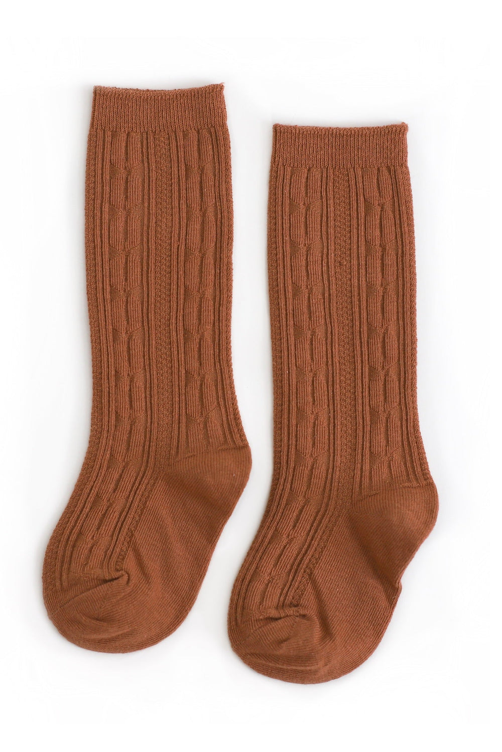 Sugar Almond cable knit knee high socks