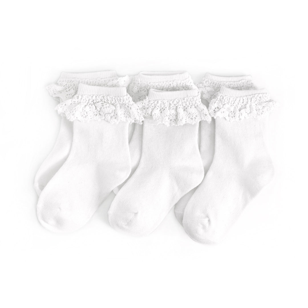 White lace midi sock 3-pack by little stocking co.
