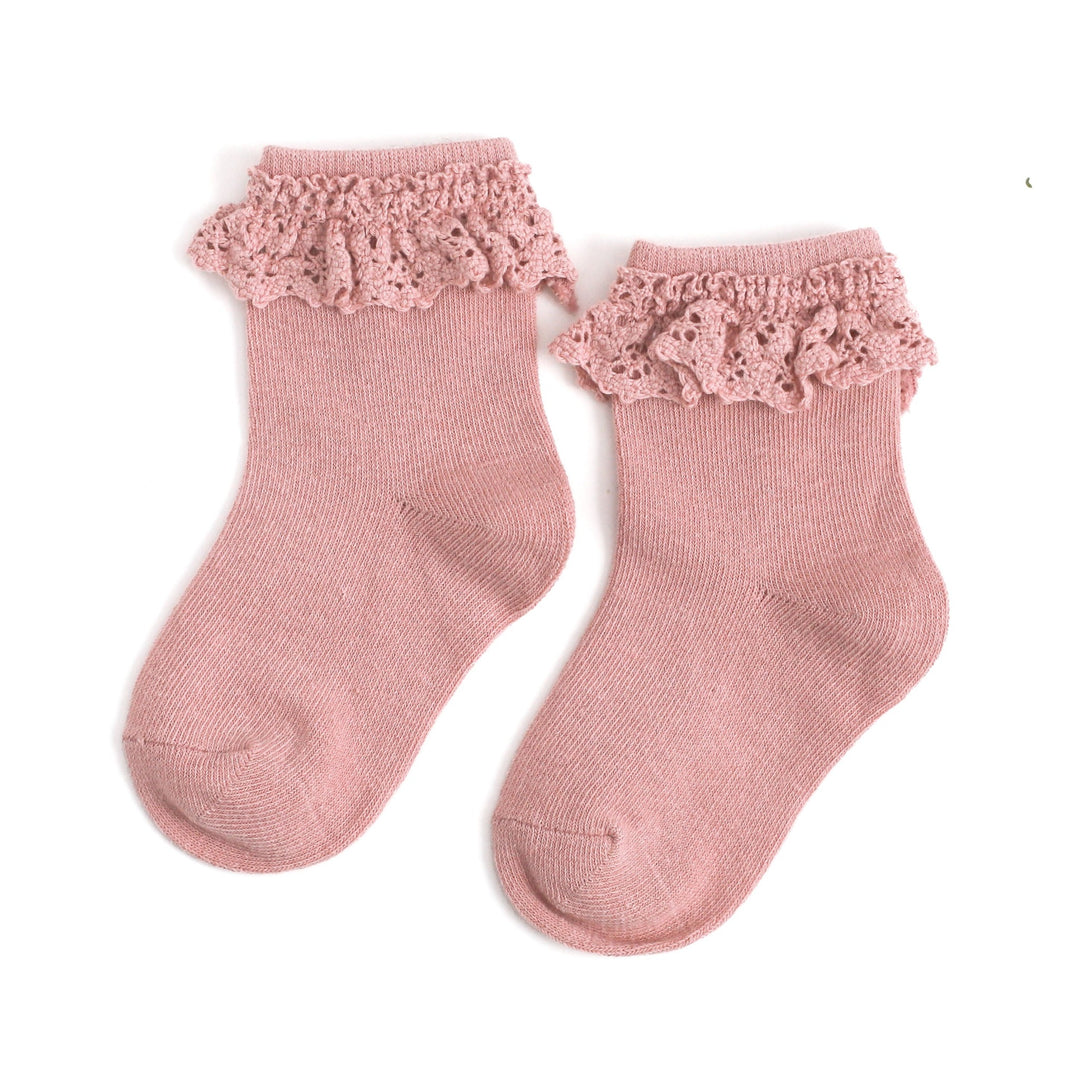 Blush Pink Lace Midi Sock