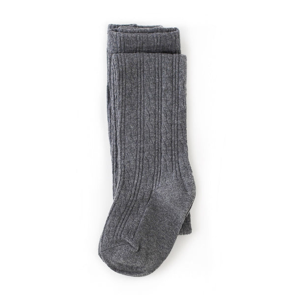 Charcoal Gray Cable Knit Tights for Babies, Toddlers & Girls