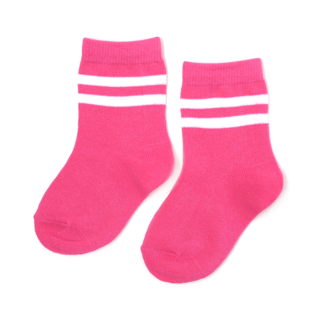 Hot Pink Striped Midi Sock
