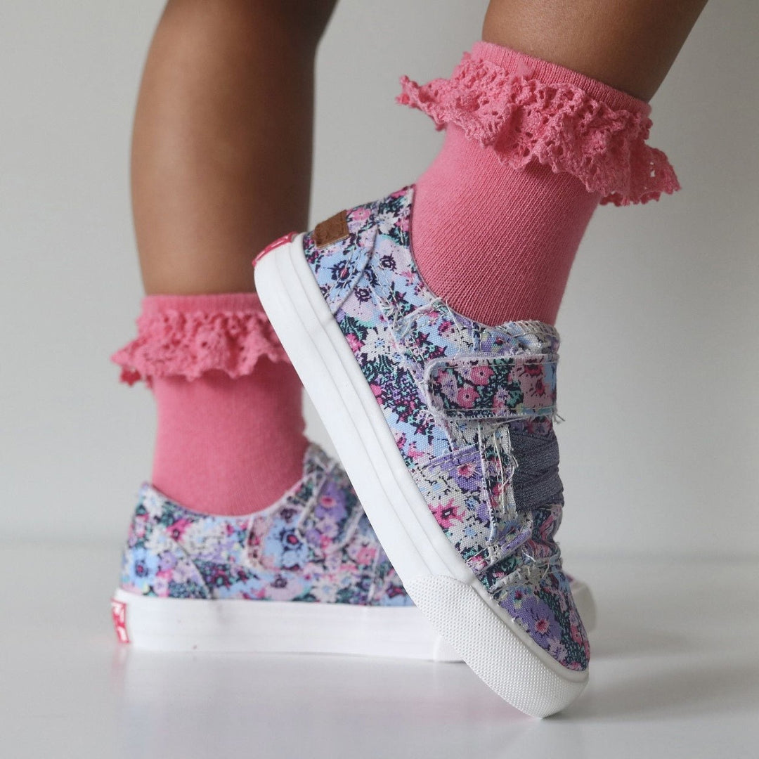 malibu pink lace trimmed socks for girls 