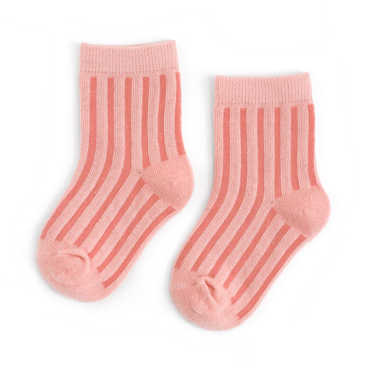 Peachy Pink Stripe Midi Sock