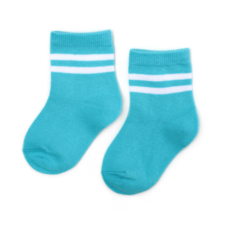 Turquoise Striped Midi Sock